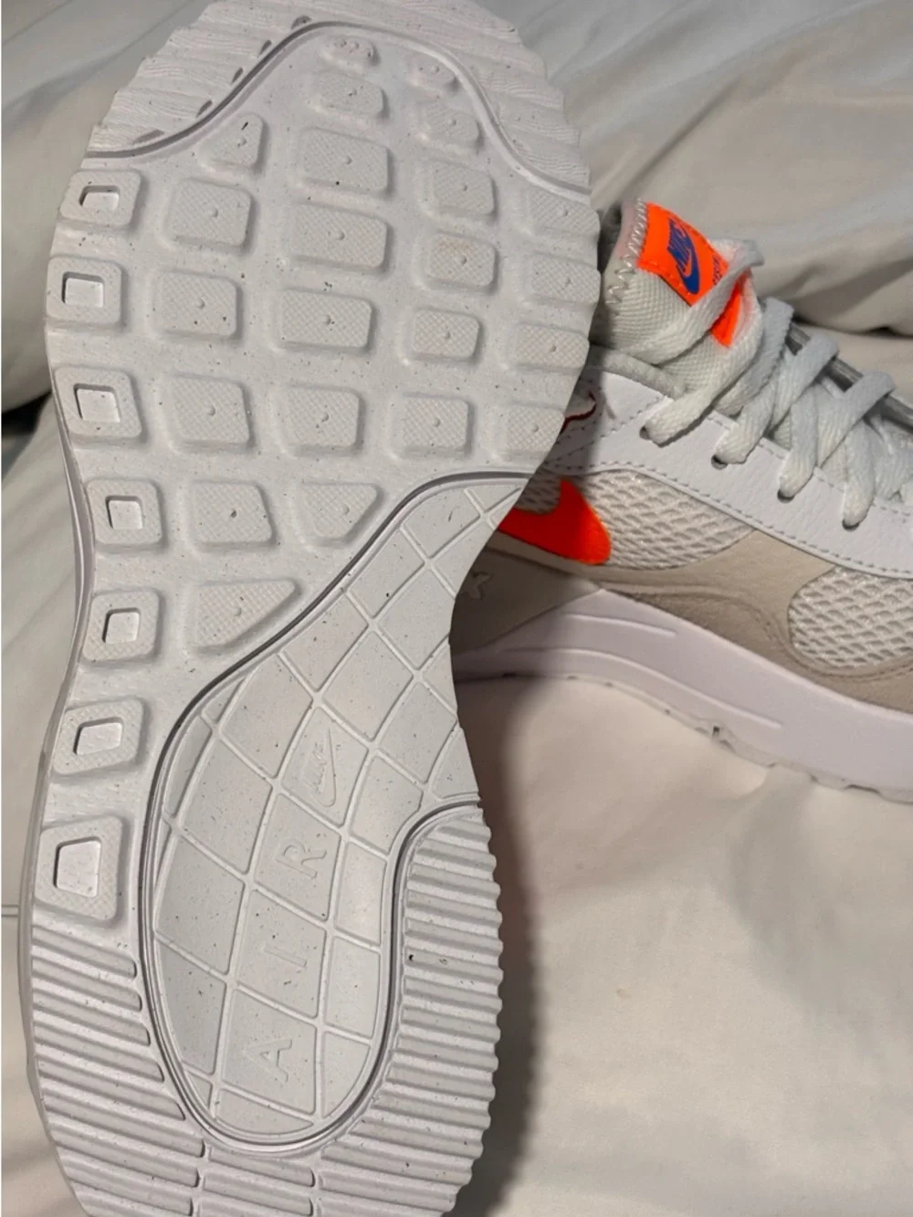 Nike Air Max White & Orange Sneakers. Never Worn - Picture 2 of 3
